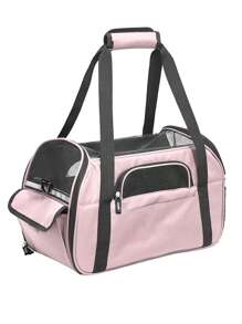 便携式猫笼 - 适用于中型猫和体重不超过 15 磅的小型犬的软边猫笼、宠物包、航空认可的旅行犬笼、手持式宠物笼、宠物背包 - 彩色 - 查看 7