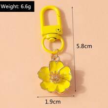 彩色花朵钥匙扣：精致可爱的饰物，适用于包包和钥匙，珐琅花朵设计，风格多样，多色甜美少女马卡龙色调，完美的小礼物钥匙扣，适用于包包、汽车配件，适合女士