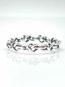 1pc Fashionable Vintage Style Ring For Women, Heart Design, Suitable For Party, Gift, And Daily Wear