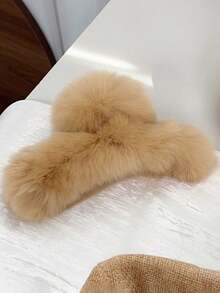 新款超大号真兔毛发夹发饰，高端毛绒发卡，女士秋冬情人节发爪夹，发夹，发卡，发夹，发卡，发卡，发夹，发卡，秋季发饰，女士度假装扮，情人节礼物，夏季海滩 - 彩色 - 查看 20