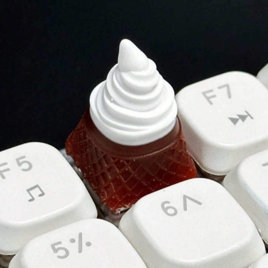 1 szt. Spersonalizowana, urocza i pyszna klawiatura mechaniczna z imitacją lodów czekoladowych, nakładki na klawisze z osią krzyżową, wysokość OEM, materiał ABS, starannie wykonany zamiennik klawisza ESC, prezent na akcesoria komputerowe DIY