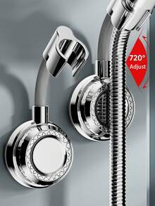 [No Drill]Suction Cup Shower Head Holder - Adjustable Bathroom Shower Bracket For Handheld Sprayer, Universal Fit (360° Rotation, Strong Adhesion) Bathroom Accessories Bathroom Tools - Multicolor - View 10