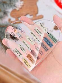 1pc Growth Mindset Decor, Office Mental Health Classroom Art Educational Challenging Thoughts Affirmation Decorations Positive Sayings Inspirational Gifts Acrylic Heart Inspirational Gift For Friend Room Decor Home Decor Ornaments Home Miniature Things - Multicolor - View 6