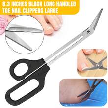 2pcs Long Handled Toe Nail Clippers Angled Scissors Cutters Chiropody Thick Large UK - Black - View 2