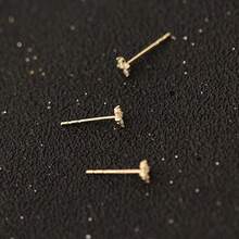 Fashion Small Flower Stud Earrings Minimalist Gold Color Ear Bone Ear Accessories For Women Girls - 3mm - Xem 5