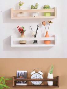 1/3 st - Flytande hyllor i massivt furuträ (enkla att installera), Väggmonterade hyllor/displayställ, Flytande hyllor i vintageträ, Väggmonterade hyllor i trä i rustik stil, Väggmonterade hyllor i lantlig stil, Flytande bokhyllor i massivt trä - Vitt - Visa 6