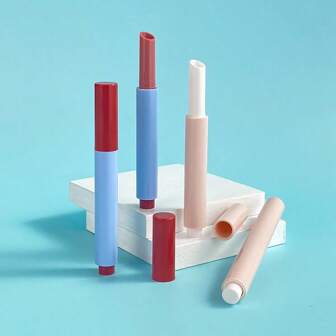 6 pièces de tubes de rouge à lèvres rechargeables, contenants de brillant à lèvres de 2,5 g, accessoires de maquillage DIY, couleurs rose/bleu disponibles, convient pour la scène, la fête, le rendez-vous, les voyages, le maquillage, peu coûteux, la décoration de la chambre, la coiffeuse, les voyages, la chambre à coucher, les accessoires de maquillage