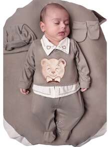 Noah Maternity Outfit For Boy 4 Pieces Of Baby Clothes - Màu Khaki - Xem 1