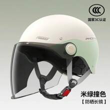 Bicycle Helmets - Doble verde claro [espejo largo con protección solar] - Ver 2