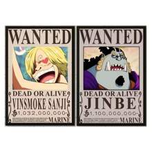 ONE PIECE 1/2/3/6件套复活节流行卡通海报印刷帆布墙画，适用于卧室、客厅、酒吧、咖啡厅、入口处，无框墙面装饰