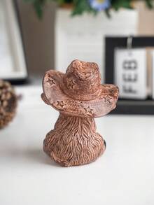 1 件牛仔帽高地牛造型家居装饰雕像