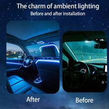 RGB 5-In-1 Ambient Lighting Kit, 236-Inch Fiber Optic 8-Color Car Neon Light, Car Interior Neon LED Light Strip, Car Interior Music Mode Lighting Accessories - RGB 5-in-1 Ambient Lighting Kit - View 7