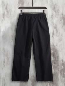 男士时尚休闲撞色条纹运动裤，秋季 - 黑色 - 查看 3