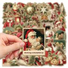 50pcs,Retro Christmas Stickers For Laptops, Notebooks, Phone Cases, Christmas Gifts, And Decorative Stickers - Multicolor - View 6
