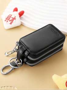 1pc Portable Fashionable Pu Car Key Bag,Mini Wallet,Large Capacity Key Case Double Layer Waist Hanging Universal Zipper Key Bag With Key Ring And Key Chain Bag Christmas Gifts,Teacher's Day,Valentine's Day,Birthday,Christmas,And Any Special Occasion - Multicolor - View 21