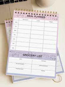 Trees 1pc A5 Size Minimalist Meal Planner,Weekly & Daily Meal Preparation Diary,Grocery List For Menu Planning,Great Tool For Healthy Lifestyle & Organized Meal Planning,School & Office Supplies,Back To School