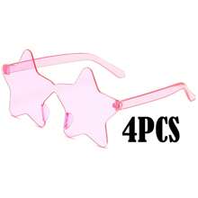 1-10副 - 无框五角星形眼镜，透明糖果色，派对眼镜，适合作为派对礼品，完美适用于泳池派对、海滩派对、夏季派对、生日派对、嘉年华、趣味活动或派对赠品（颜色随机）。