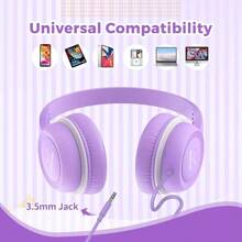 Wired Headphones With Safe Volume Limiter,Headphone With Cord 3.5mm Jack, Girls Boys Headphone For School