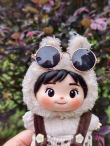 2 paires de lunettes de poupée de 17 cm, convenant à , lunettes de soleil saisonnières, lunettes de décoration de poupée, mini, mignonnes, à la mode. Applicable pour la fabrication de poupées, accessoires de poupée, cadeaux d'Halloween (à l'exclusion des poupées)