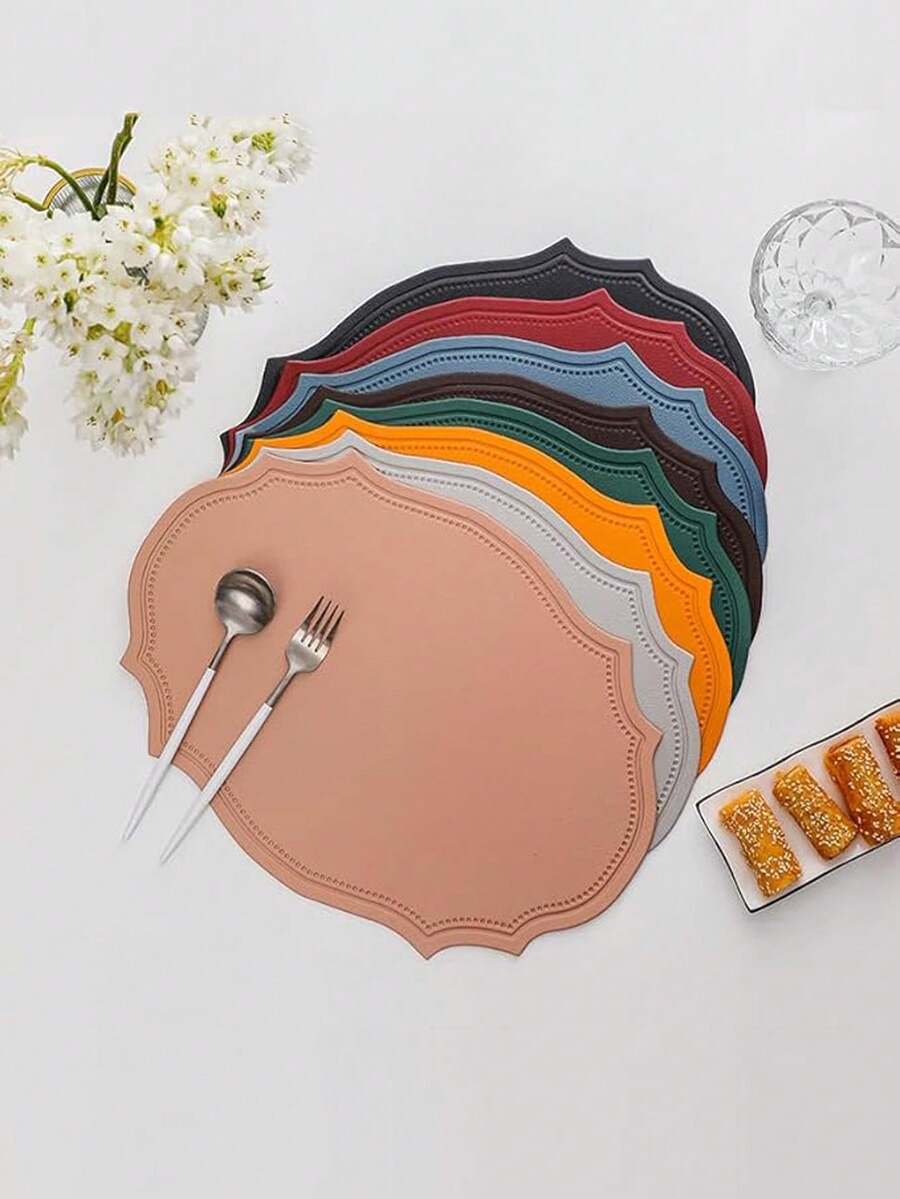 Tovaglietta in pelle lavabile, tovaglietta ovale in pelle rinforzata resistente al calore, tovaglietta impermeabile antiscivolo facile da pulire, adatta per decorazione di tavoli da cucina, caffè e ristorante