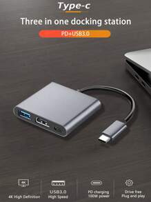 三合一 Type-C 适配器，USB 3.0 接口，支持鼠标、键盘、U盘转换器，多功能 OTG 适配器，高速传输 - 灰色 - 查看 5