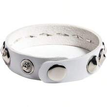 Eigso 3 Pcs Leather Punk Bracelets Men Women Of Rock Rivet Wrap Retro Spike Bracelet Adjustable - 白色 - 查看 10