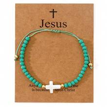 Cadena de cuentas de cruz ajustable hecha a mano | Joyería religiosa para hombres y mujeres | Regalo perfecto para el , uso diario, inspiración espiritual