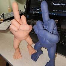 Middle Finger Stand Up Funny Toy - Model With Legs - 3D Printed Toy Model - Birthday/Christmas Gift - Perfect Present - Toy - Multicolor - View 3