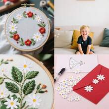 Daisy Flower Iron On Patches, 2 Sizes White Floral Sew On Patches Cute Embroidery Applique Decoration Clothes Bags Hat Jeans Backpacks Shirts - 1 - View 4