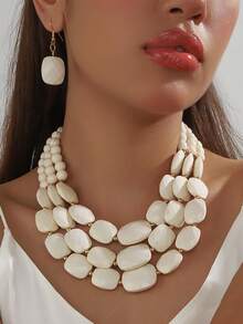 1 Set de joyas hechas a mano con estilo bohemio - Disponible en varios colores, diseño multifuncional y multicapa, adecuado para todas las estaciones, excelente para regalos y uso diario - conjunto de joyas - Ver 2