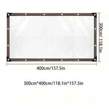 1pc Heavy Duty Transparent Vinyl Tarp - Waterproof & Windproof, With Extra Grommets And Ropes, Suitable For Outdoor Use - Great For Patio, Porch Canopy, Plant Cover And Camping