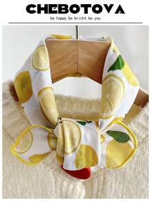 1条53x53厘米清新柠檬印花围巾，多功能头巾/领巾，适合日常使用 - 彩色 - 查看 9