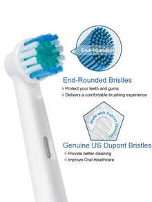 16pcs/Set Replacement Brush Heads Compatible With Oral Electric Toothbrush, White.