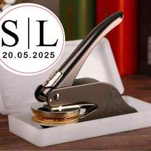 1pc Customized Wedding Embosser, Personalized Letter Combination And Initial Embosser, Can Customize Any Logo, Metal Stamp For Business Office Anniversary Gift, Monogram Seal - Multicolor - View 23