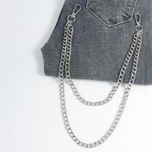 Wallet Chain Trousers Pants Chains Halloween Costumes Pocket Belt Jeans Keychain Hip-Hop - 銀色 - 查看 3