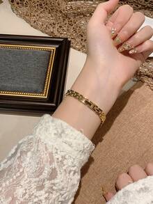 1件女士优雅金色高品质时尚石英表，适合日常佩戴和节日送礼 - 金色 - 查看 5