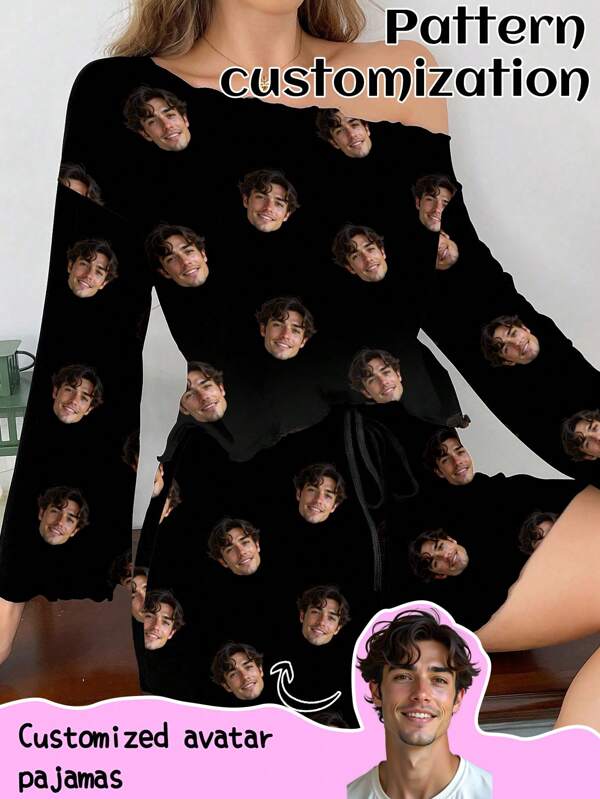 Conjunto de pijama personalizado para mujer, con mascotas, personajes, intercambiable, regalo para vacaciones/mejor amigo