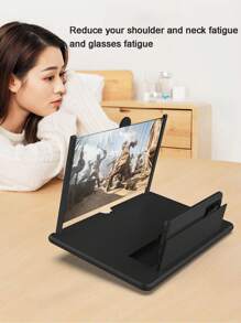 1pc ABS Plastic Screen Magnifier With Stand: New ABS Plastic Pull-Out HD Video Phone Screen Magnifier For 10-Inch, 12-Inch, Curved 12-Inch Desktop Slouchy Magnifying Glass Stand (Excellent For Night Use)