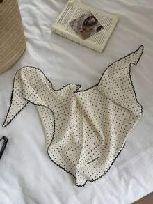 女士头巾 1 件波尔卡圆点三角围巾，休闲百搭时尚柔软甜美清新风格圆点头带，法式头巾，高端艺术感拍照道具发饰女士发饰秋季配饰秋冬发带适合度假装女士 - 彩色 - 查看 8