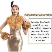 Young Faux Fur Collar Women's Neck Warmer Scarf Wrap - 自然 - 查看 7