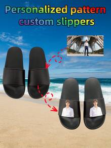 Customized Slippers For Men, Personalized Pattern Slippers, Halloween Gift For Mom/Dad/Her/Him/Boyfriend/Husband/Friend, Customized Gift For Home/Hotel/Salon/Beach/Anniversary