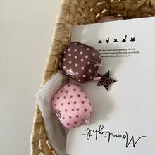 Asymmetrical Pink & Brown Star Print Earphone Case + Star Pendant Set, Compatible With Apple Pro 3/Pro 2/Pro/ 4/3/2 Case, Fashionable Women Earphone Cover, Minimalist Earphone Shell, Apple Earphone Case, Artistic Design Earphone Sleeve. Please Remove The Protective Film Before Use. - Brown - View 3