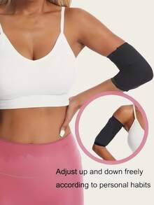 1 Pair Women Arm Sleeves, Arm Elastic Slim Upper Arm Compression Shapers,Elastic Design Sports Sweaty ,For Women Girls Weight Loss - Blue - View 2