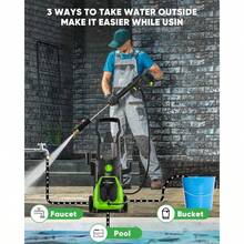 POXURIO Electric Pressure Washer, 4000PSI 2.8GPM Power Washer, 3 - In - 1 Self - Priming High Pressure Washer, For Cars, Patio, Deck - Blue - View 2
