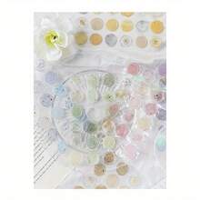 Wax Seal Stickers – 18-Piece Set With 6 Styles, Transparent Dried Flower Stamp Stickers, Self-Adhesive Envelope Seals For Wedding Invitations - Kẹo xanh - Xem 5