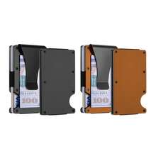 1 Or 2-Pack: RFID Blocking Slim Credit Card Holder Wallet For Men – Minimalist, Scratch-Resistant, With Removable Money Clip | Modern, Durable, Everyday Carry - 黑色和棕色 - 查看 1