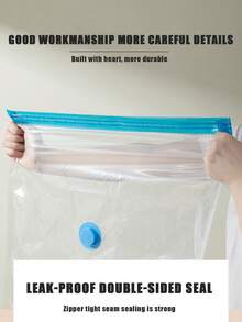 5/4/3/1pcs Vacuum Compression Bags, Vacuum Storage Bags, Airtight Seal Bags With Hand Pump, Clothes Organizer Bags For Shirts, Blankets, Pillows, Pants, Space Saving For Home, Dorm, Closet, Bedroom, Bathroom, Travel Accessories