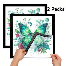 2pcs/3pcs/4pcs Diamond Painting Frames, 15.7X15.7 Inch/40X40 Cm Diamond Painting Canvas, Art Photo File Poster Wall Sticker Frames, Artistic Magnetic Display Frames, Home Wall Magnetic Stickers
