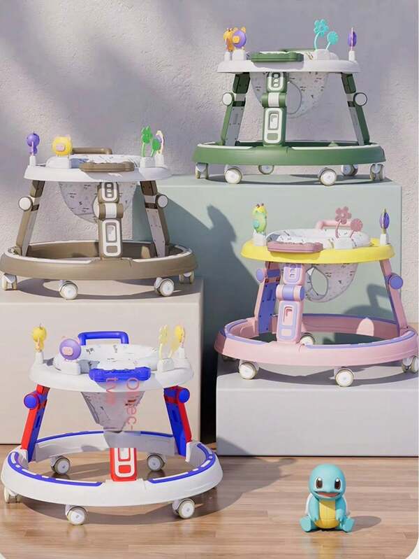 Andador para Bebés con Juguetes Interactivos - Diseño Infantil Colorido, Base Estable - Asiento Acolchado, Ruedas Multidireccionales - Ideal para Aprender a Caminar en el Hogar, Juguete y Auxiliar Integrados