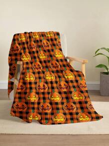 1 件南瓜风格图案毛毯，万圣节毛毯，柔软温暖的毛绒盖毯，适用于家居装饰、客厅、沙发、午睡、休闲椅和卧室、秋季装饰、秋季装饰、房间装饰